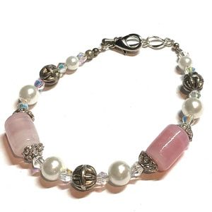 Apostle Creations Sassy Pink & White Pearl Bracelet